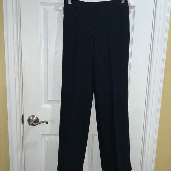 Ann Taylor Petite wide leg trousers Sz 0P side zip cuffed pockets msr - Picture 1 of 11